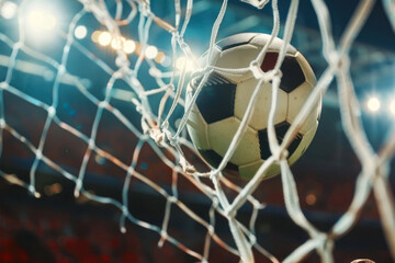 Soccer ball hitting the goal in dramatic fashion