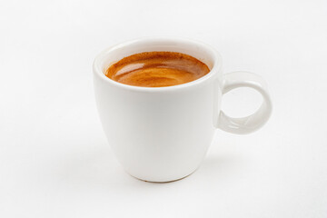 cup of coffee on the white