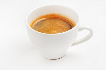 cup of coffee on the white