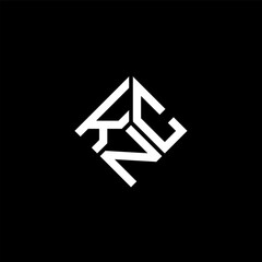 WebKNC letter logo design on black background. KNC creative initials letter logo concept. KNC letter design.