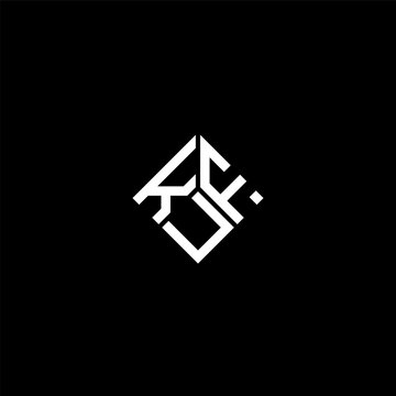 KUF letter logo design on black background. KUF creative initials letter logo concept. KUF letter design.