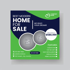 Obraz premium Modern Real state Home rent social media post Sale or carousel design template