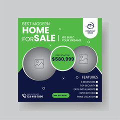 Modern Real state Home rent social media post Sale or carousel design template