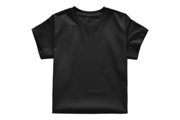 Black Folded t shirt isolated on transparent background