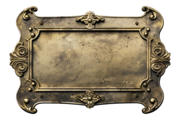 Blank nameplate isolated on transparent background