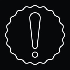 White Line Art Alarm Clock with Exclamation Point