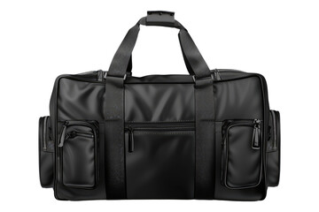 Fototapeta premium Black sport bag isolated on transparent background