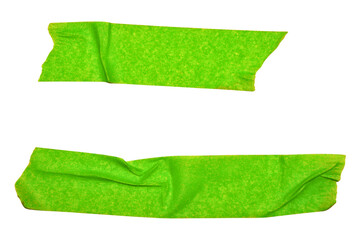 Green torn adhesive tape isolated on transparent background. Matte masking tape sticker. Ideal for...