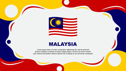 Malaysia Flag Abstract Background Flat Design Template. Malaysia Independence Day Banner Wallpaper Vector Illustration. Malaysia Vector