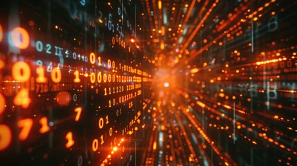 Naklejka premium Digital technologies: flow of important information and visualization of big data