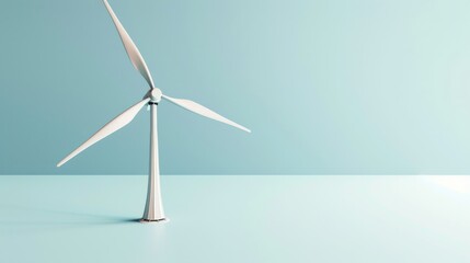 Renewable energy sources like wind turbines, futuristic tone, complementary color scheme, side view, highlighting sustainable power