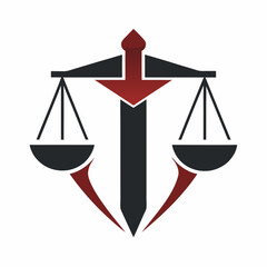        Minimalist law firm logo icon vector illustration.
