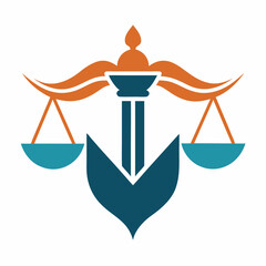        Minimalist law firm logo icon vector illustration.
