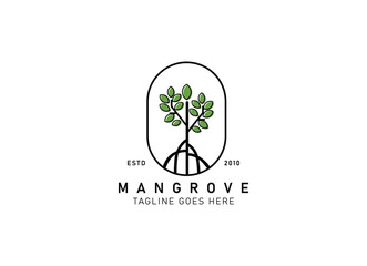 Mangrove tree logo design template