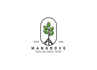 Mangrove tree logo design template