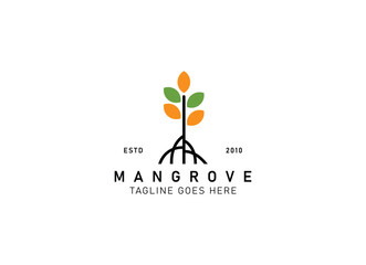 Mangrove tree logo design template