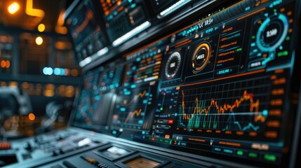 Futuristic Finance: Digital Bonds on Holographic Trading Platform in Modern Corporate Office