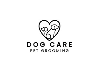 Dog care logo design. Pet grooming and pet house care logo. 