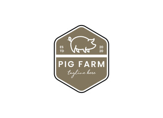 Pig farming logo design. Modern pig farm logo. Fresh pork logo design