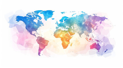 Colorful world map with easy-to-read details for educational use, world travel, or political reports. Customizable for various purposes, including website design and backgrounds.