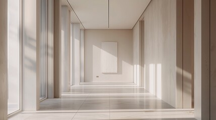 Fototapeta premium Modern Minimalist Sunlit Corridor