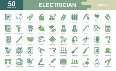 Electrician icon set