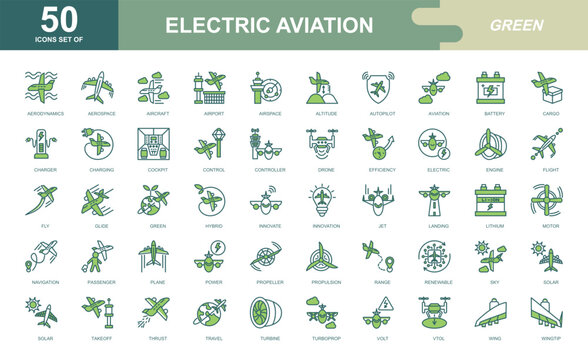 Aviation icon set