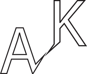 abstract AK logo ert pattern design.