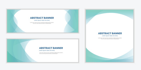Naklejka premium flat design minimalist Abstract wave banners set collection