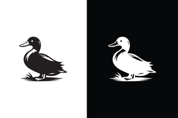 Black Duck icon illustration. simple duck icon design template vector.