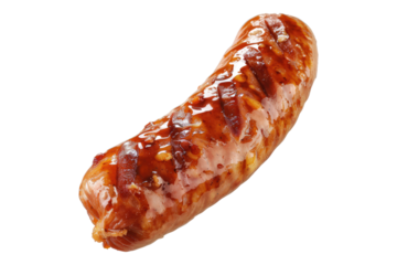 Fried sausage isolated on transparent background