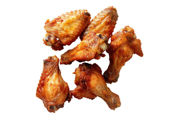 Fried wings isolated on transparent background