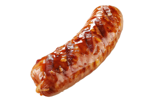 Fried sausage isolated on transparent background