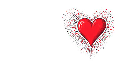 Illustration of a simple red heart on a white background. 5.