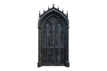 Gothic door isolated on transparent background