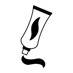 Flat style Vector Icon Related Toothpaste Tube. Drugs. Isolated on White Background. Editable Stroke.