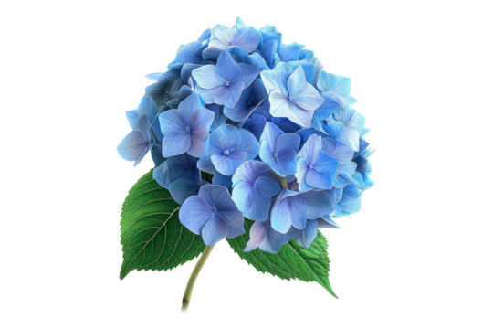Hydrangea flower isolated on transparent background