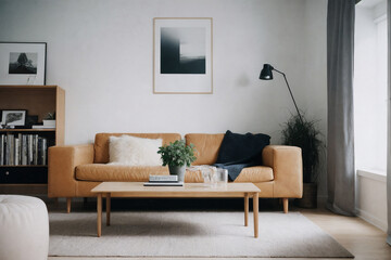 cozy scandinavian home living room interior