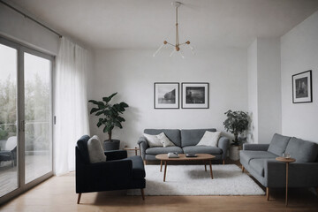 cozy scandinavian home living room interior