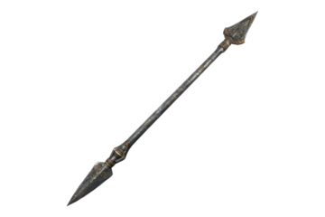 Long spear isolated on transparent background