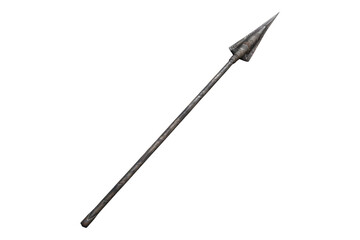 Obraz premium Long spear isolated on transparent background