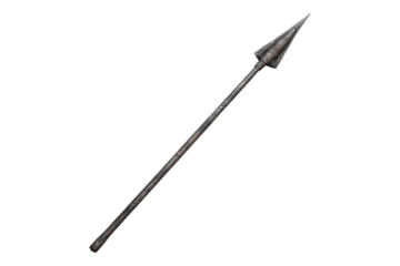 Long spear isolated on transparent background