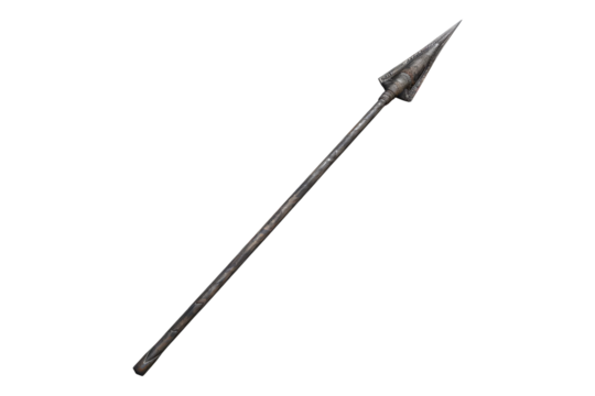 Long spear isolated on transparent background