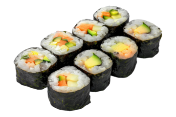 Korean Sushi roll isolated on transparent background