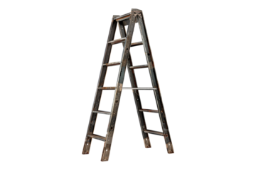 Metal ladder isolated on transparent background