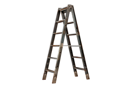 Metal ladder isolated on transparent background