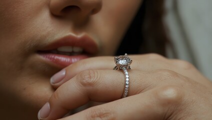 A moment when sparkles from a diamond ring caught her eye ai_generated