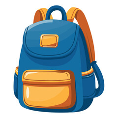 Backpack. School supplies. Illustration isolated on white background.