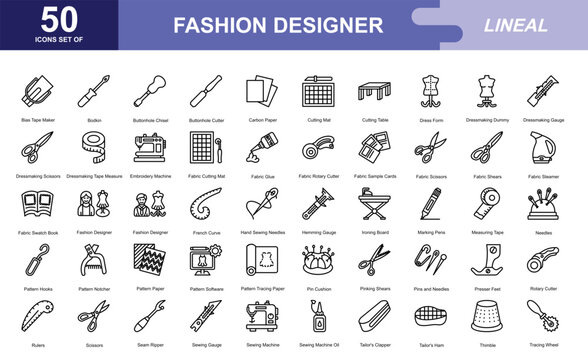 Fashion Designer icon set