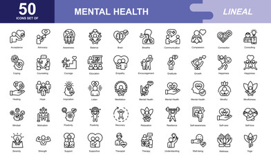 Mental Health icon set